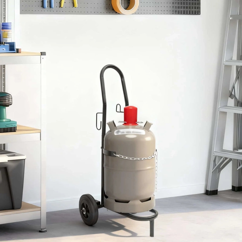 Carrello Manuale Nero e Rosso 49 x 49 x 101 cm Acciaio CFW8597524