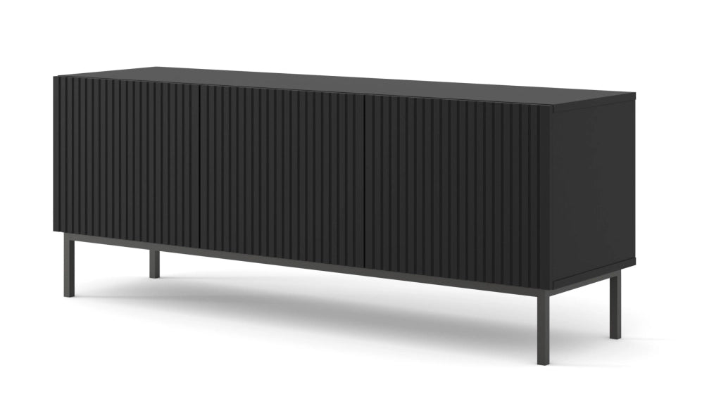 MOBILE RAVENNA B PORTA TV MDF FOILED 3D 150 NERO OPACO TELAIO NERO