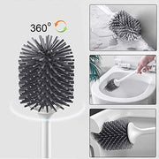 Spazzola da bagno in silicone, spazzola da bagno con supporto Spazzola da bagno con supporto da parete e stazione in silicone con set di asciugatura rapida per bagno - Bianco (bianco e nero)