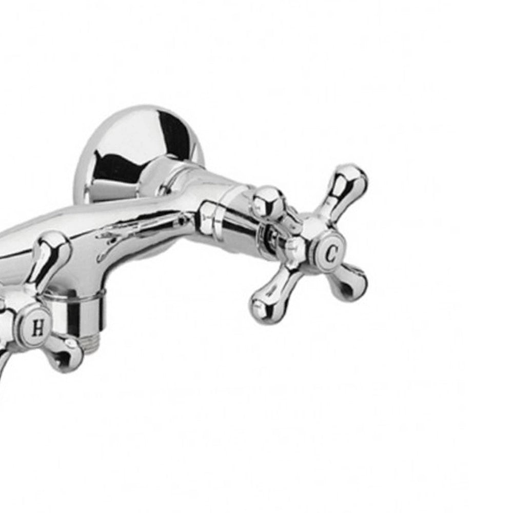 Rubinetto doccia a muro con vitoni ceramici senza doccia - serie liberty