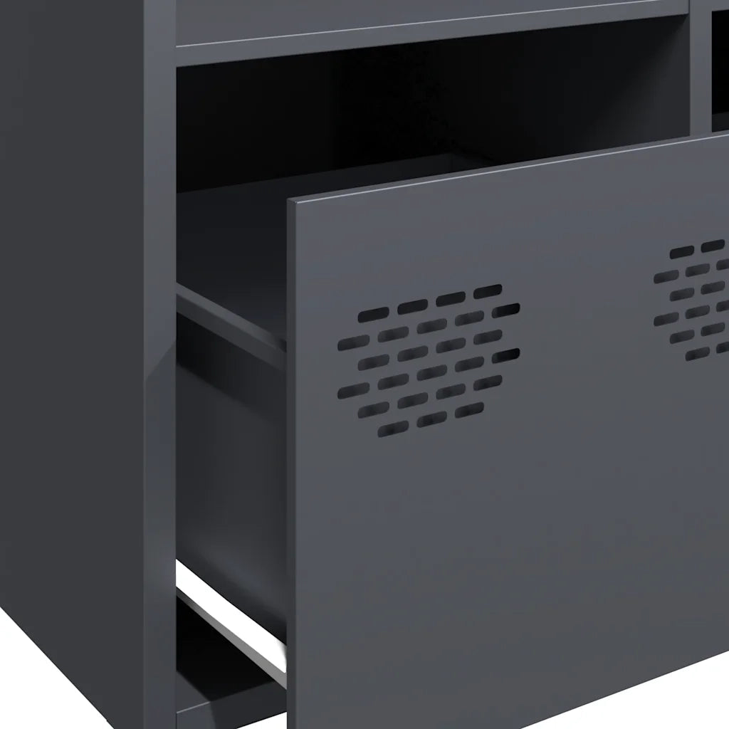 Credenza Antracite 101,5x39x103,5 cm Acciaio