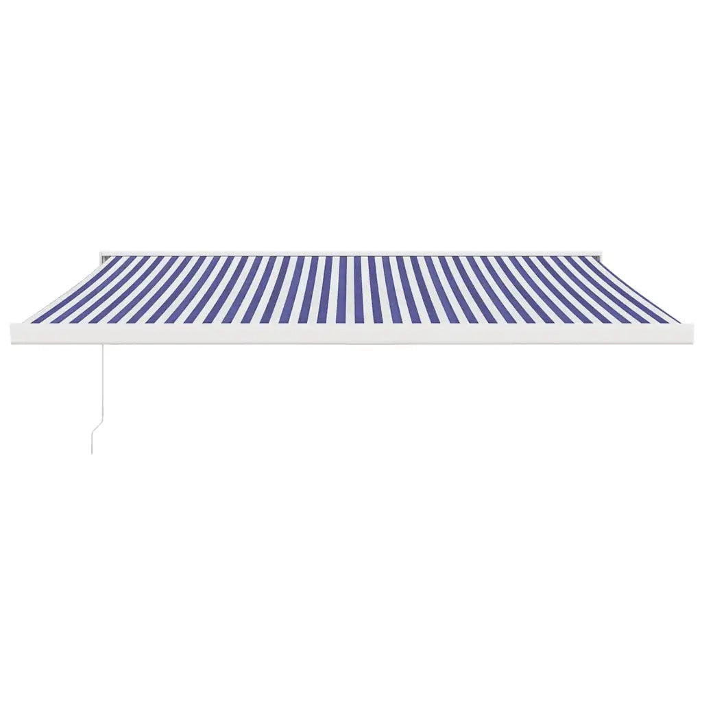 Tendada Sole Retrattile Blu e Bianca 4x3 m Tessuto e Alluminiocod mxl 69613
