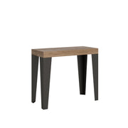 Consolle allungabile 90x40/196 cm Flame Small Premium telaio Antracite - Quercia Natura
