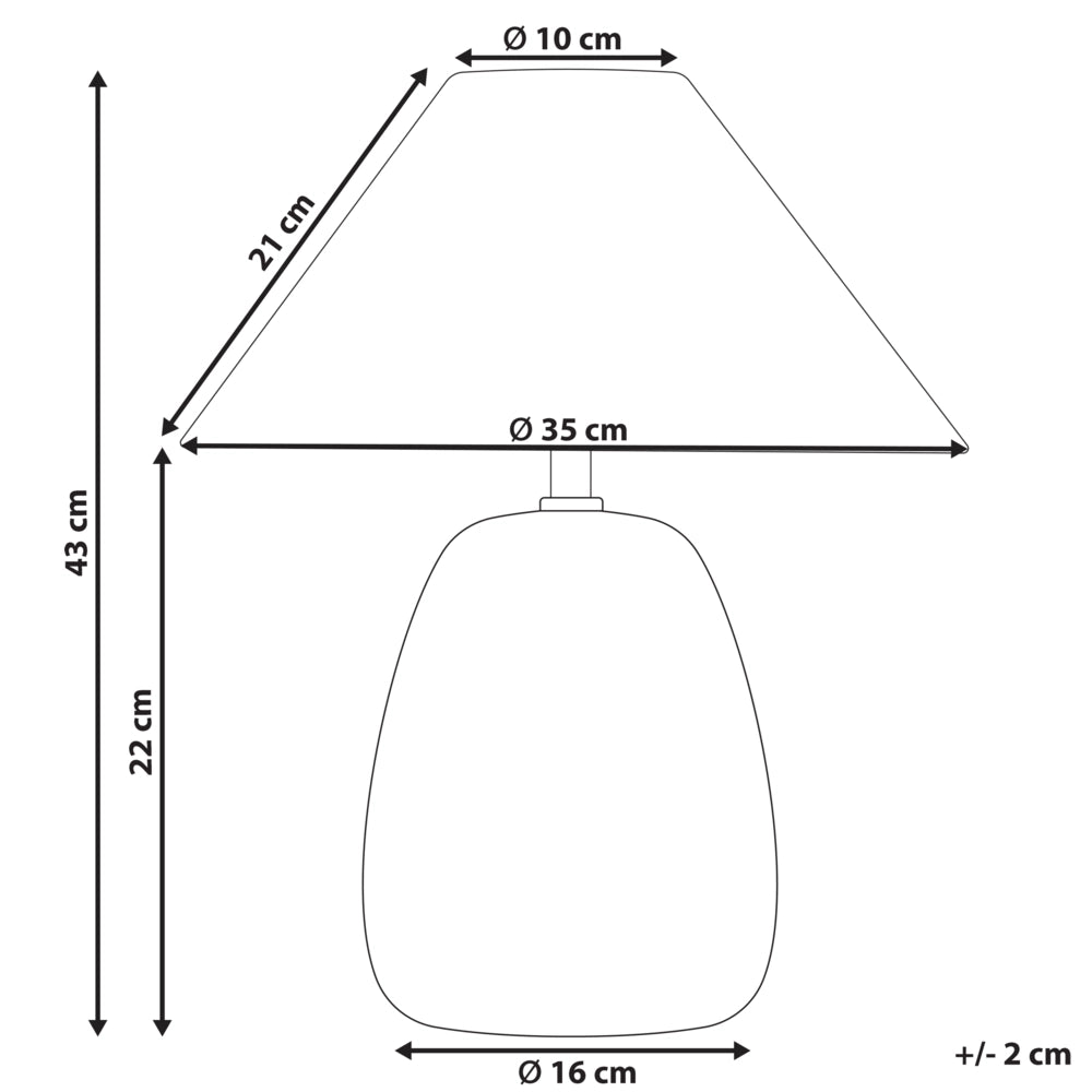 Lampada da tavolo Light Beige e nero Ceramica 41 cm Paralume a cono bianco Fatto a mano Comodino Soggiorno Camera da letto Illuminazione