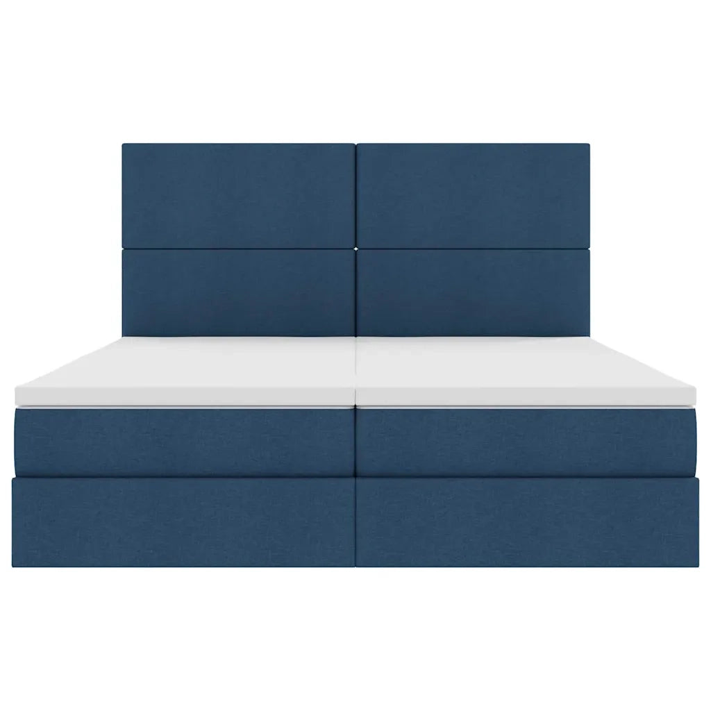 Letto con Contenitore con testiera Blu 180 x 200 cm Tessuto