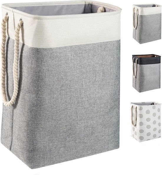 Asciugamani Opvollibili Grande - Per Camera da Letto o Bagno - 1 pezzo - Bianco/Grigio - 60 x 42 x 31 cm