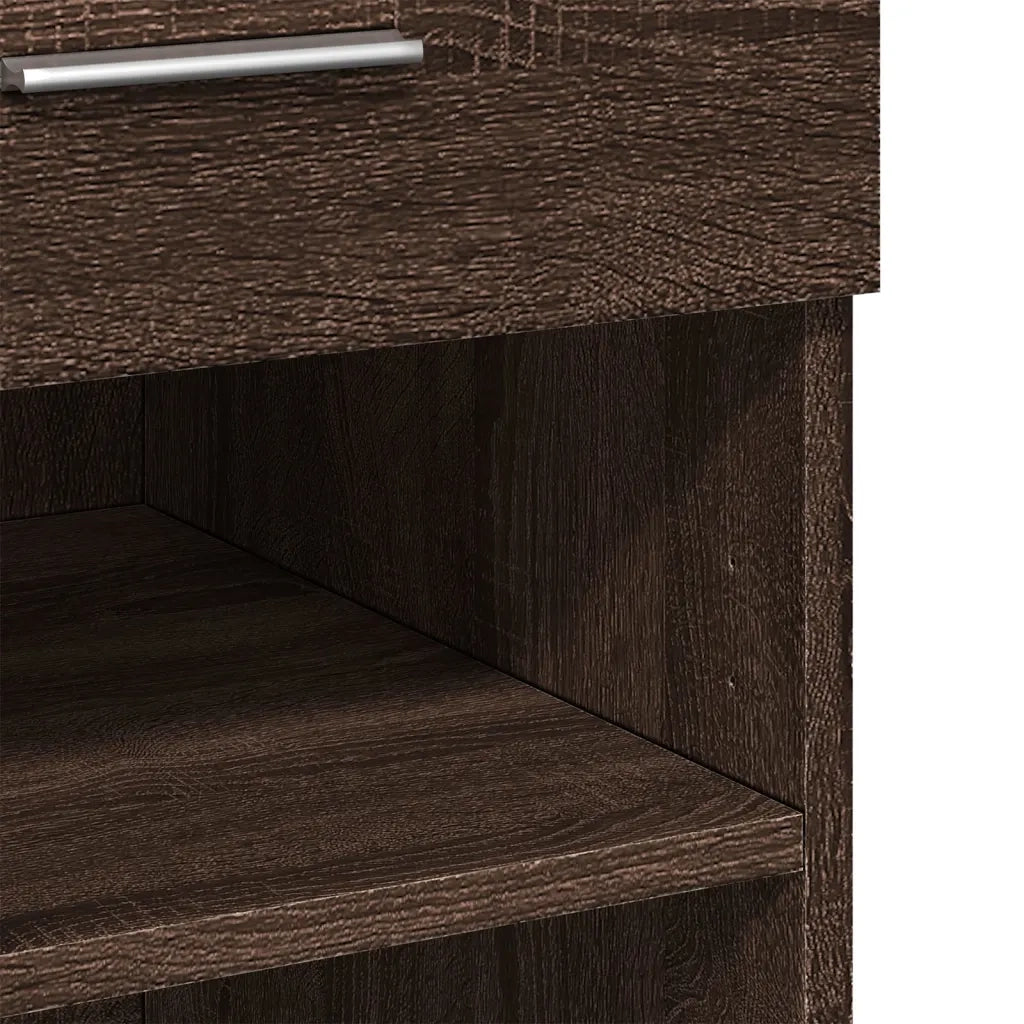 Credenza-Buffet-Armadio da cucina Rovere Marrone 80x42,5x124 cm in Legno Multistrato