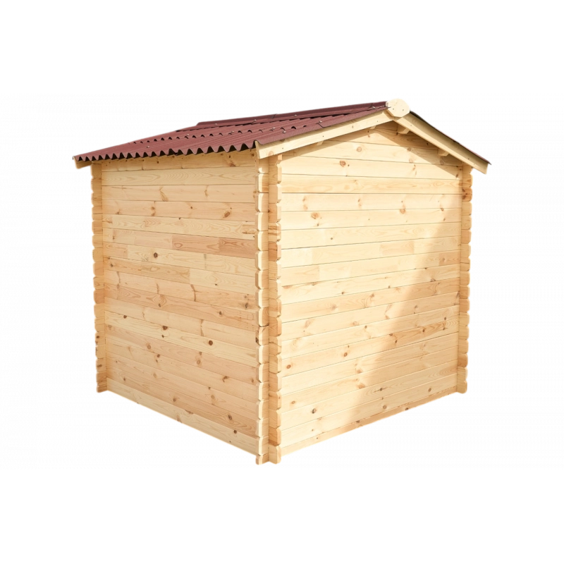 Casetta in legno da giardino con porta vetrata – 200x200 cm – tavole 28 mm, tetto bitumato – VD2020.02N Foresta