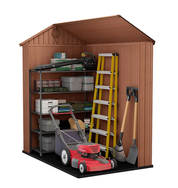 Casetta da Giardino Porta Attrezzi 125,8x184,5x205,1 cmin Evotech+ Keter Darwin 4x6 Marrone