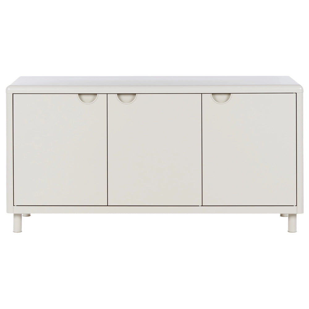 Mobile contenitore in acciaio beige con 4 ripiani e 3 ante, stile moderno per l'ufficio domestico