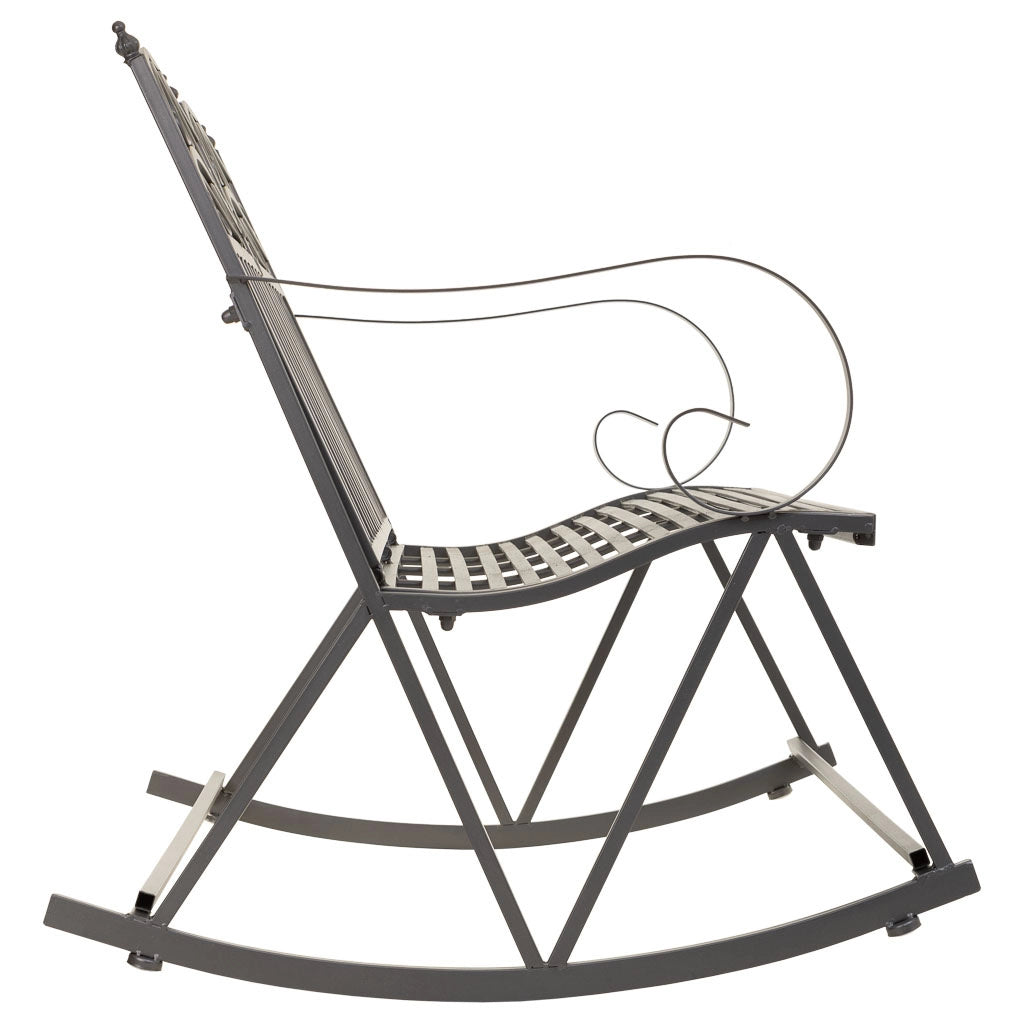 Divano a dondolo in ferro battuto marrone 116x45x91h cm