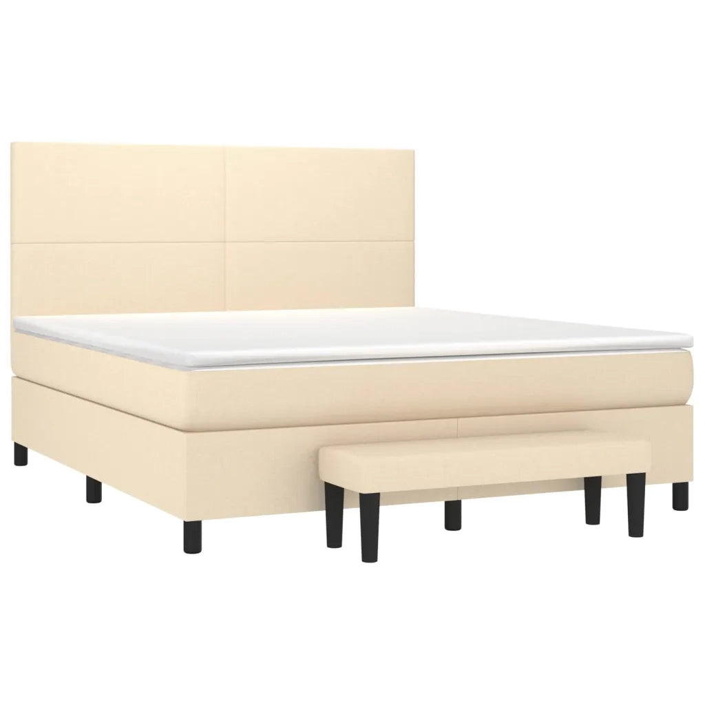 Giroletto a Molle con Materasso Crema 160x200 cm in Tessuto cod mxl 62429