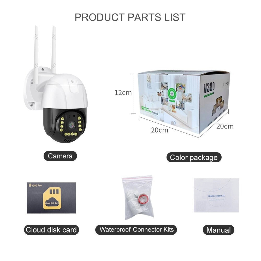 Trade Shop - Telecamera Ptz Panoramica Smart Ip 1080p Q-s902 Wifi 2k Hd Sorveglianza Sicurezza -
