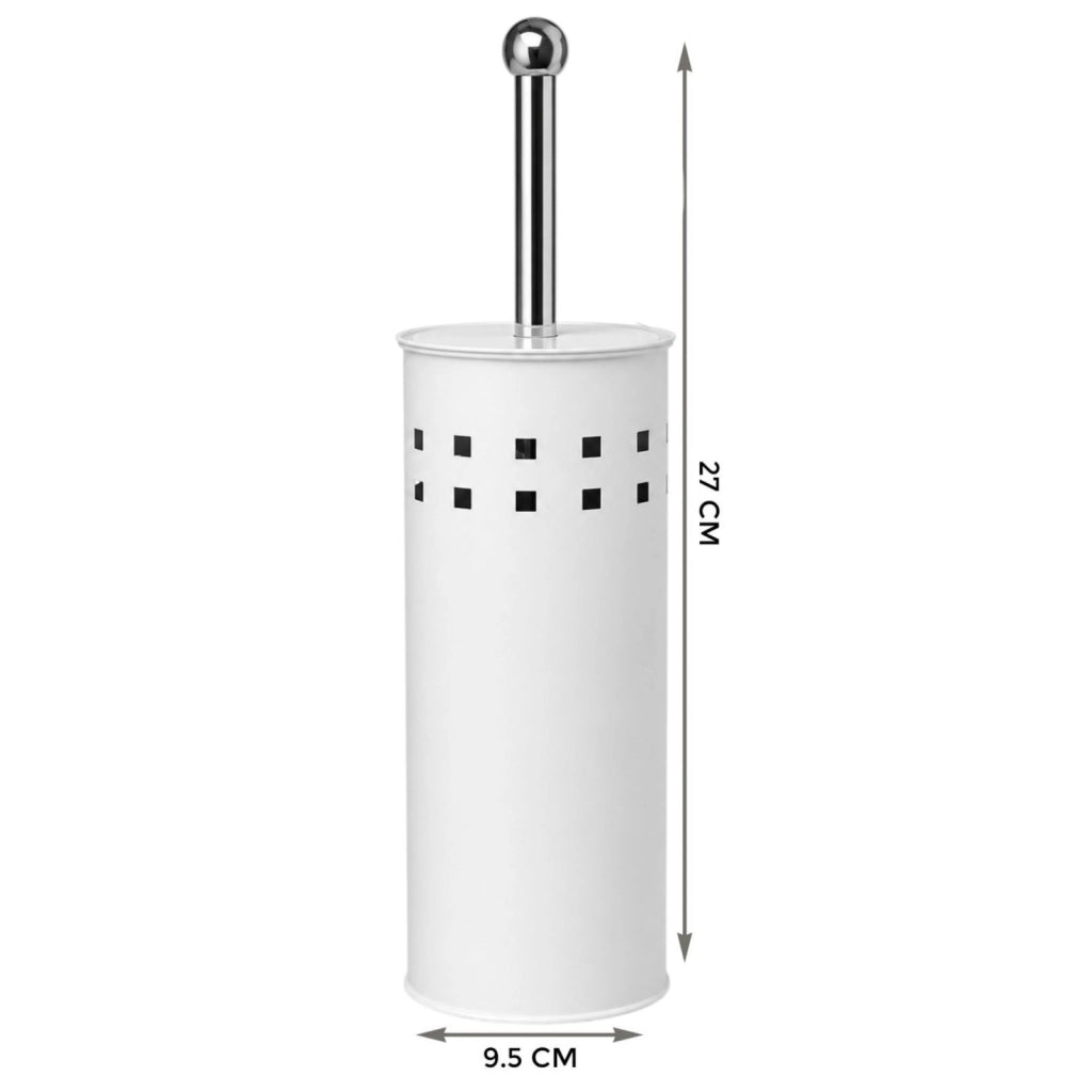 Portascopino Bagno Traforato Con Coperchio Disponibile in Nero, Bianco, Tortora Bianco