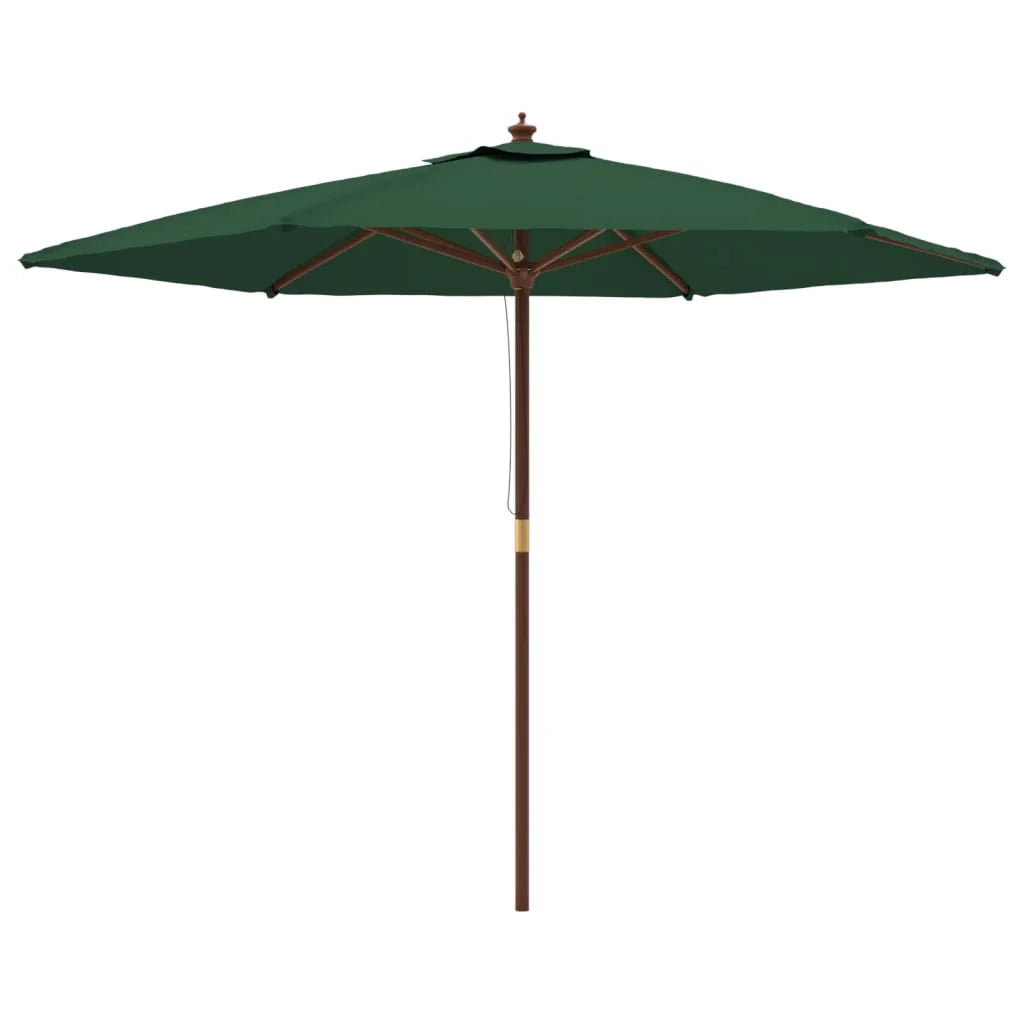 Ombrellone da giardino con palo in legno 299 x 240 cm verde 02_0008369