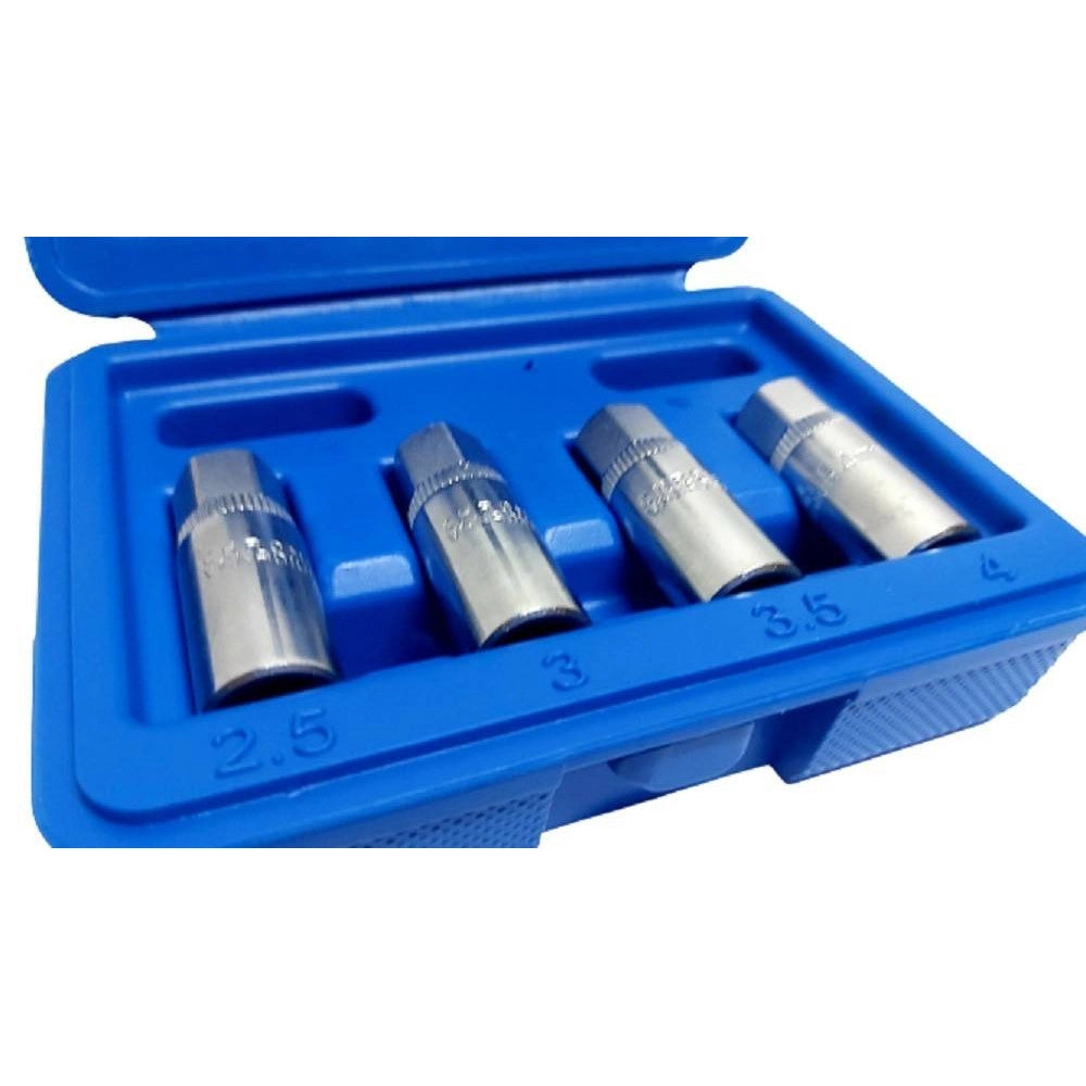 Trade Shop - Set 4 Pz Estrattori Per Prigionieri A Rullo Rimozione Vite Spezzate Attacco 1/4" -