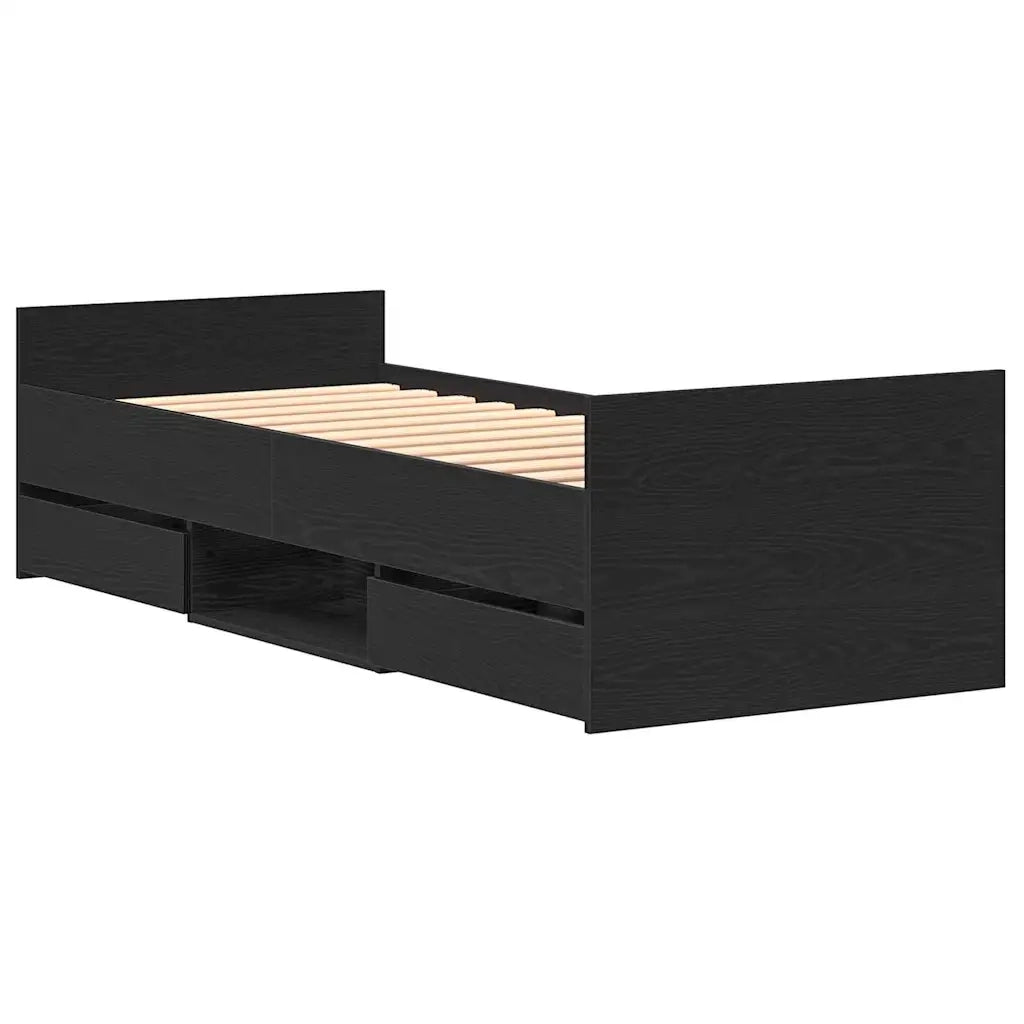 Struttura del letto con testiera Rovere Nero 193 x 78 x 50 cm 3329308