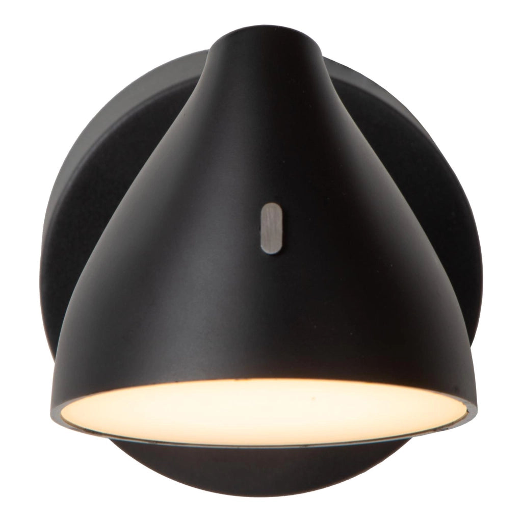 Applique LED girevole Milne nera metallo Lucide