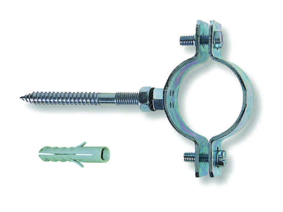 COLLARI PESANTI IN ACCIAIO ZINCATO PER TUBI- - 11/4 p/tubi ø mm.38/43 tassello ø mm.10 - 10 pezzi QUALITY