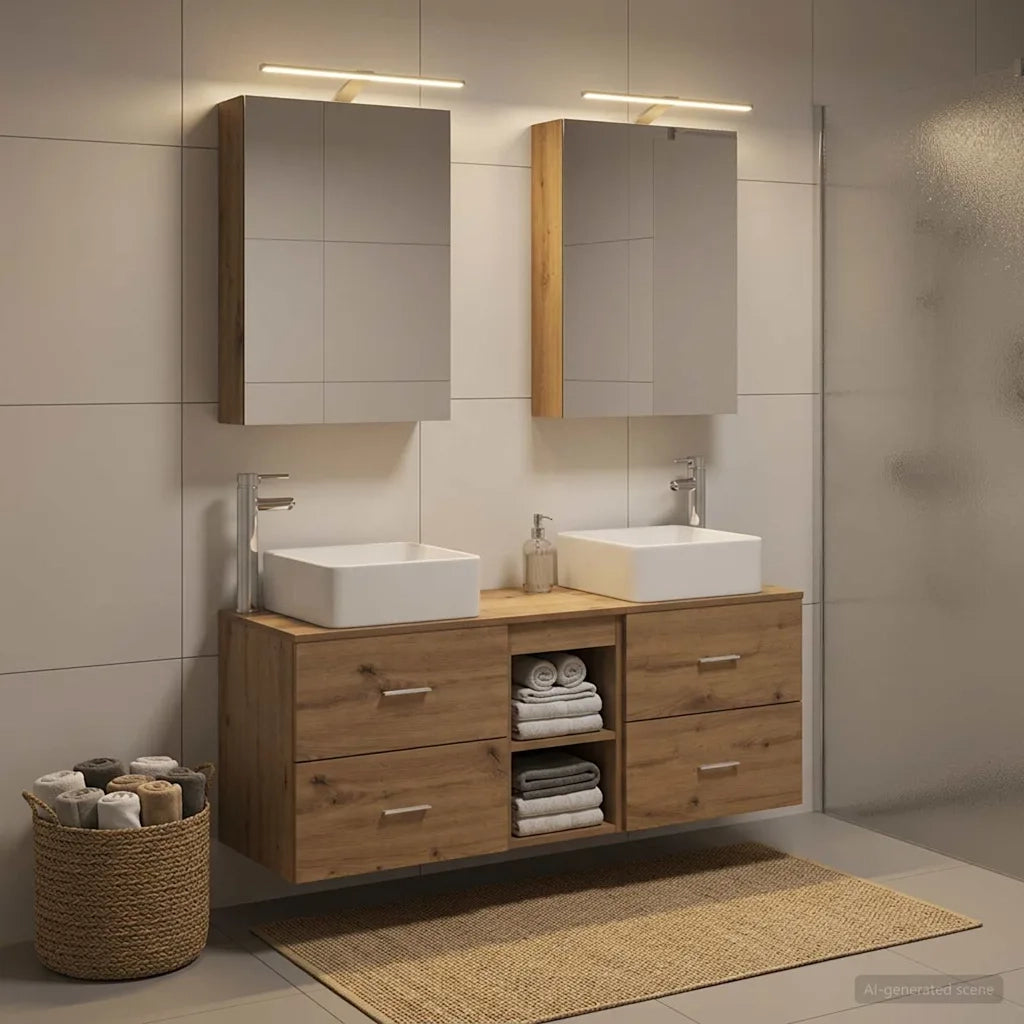 Set di mobili per il bagno 5 pcs Rovere Artigianale 3406758