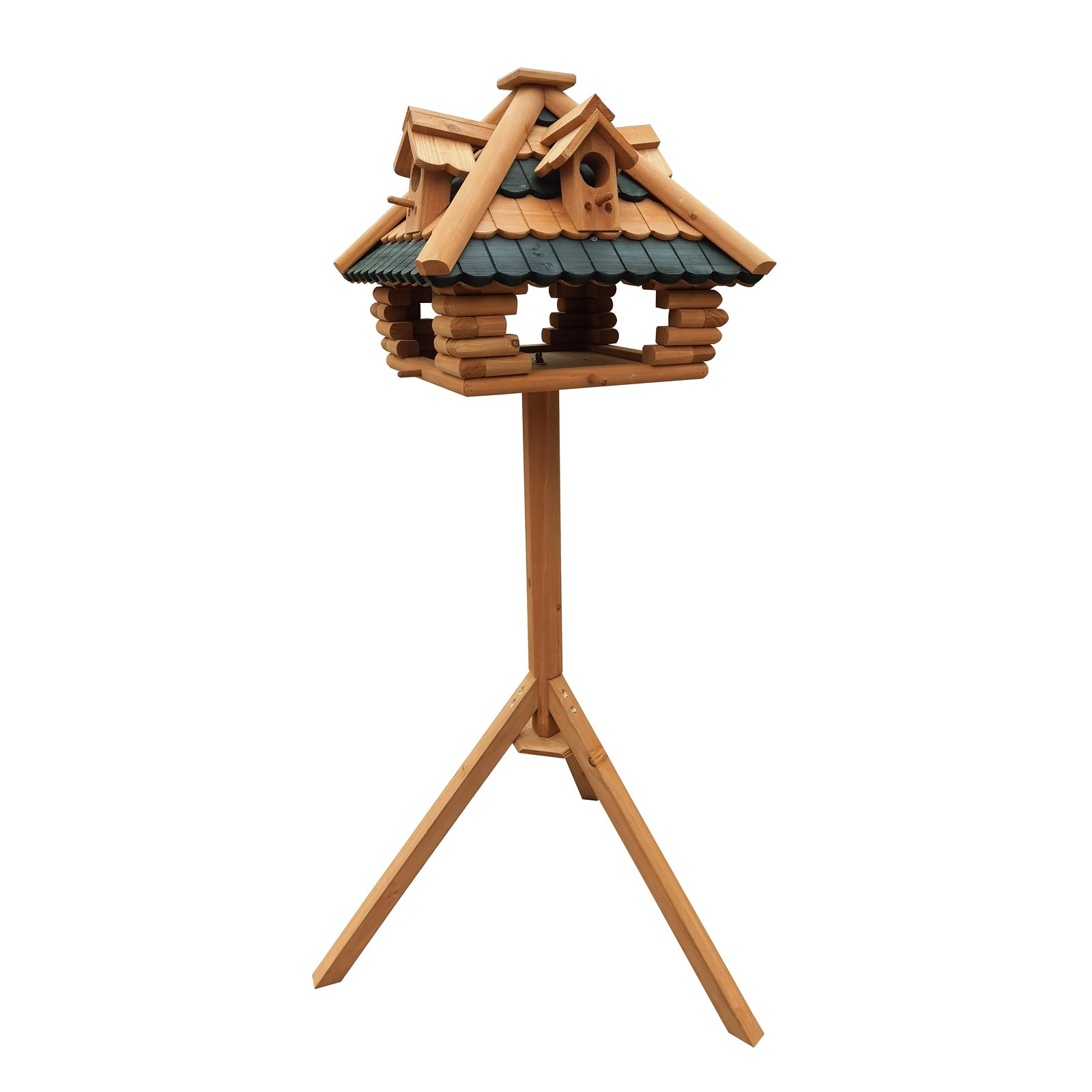 Toboli Mangiatoia per uccelli con supporto in legno di abete 115cm Per uccelli selvatici Con abbaini