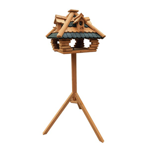 Toboli Mangiatoia per uccelli con supporto in legno di abete 115cm Per uccelli selvatici Con abbaini