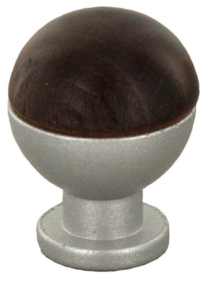 pomolo sferico legno/ottone 735b mm.18 noce scuro cod:ferx.8641