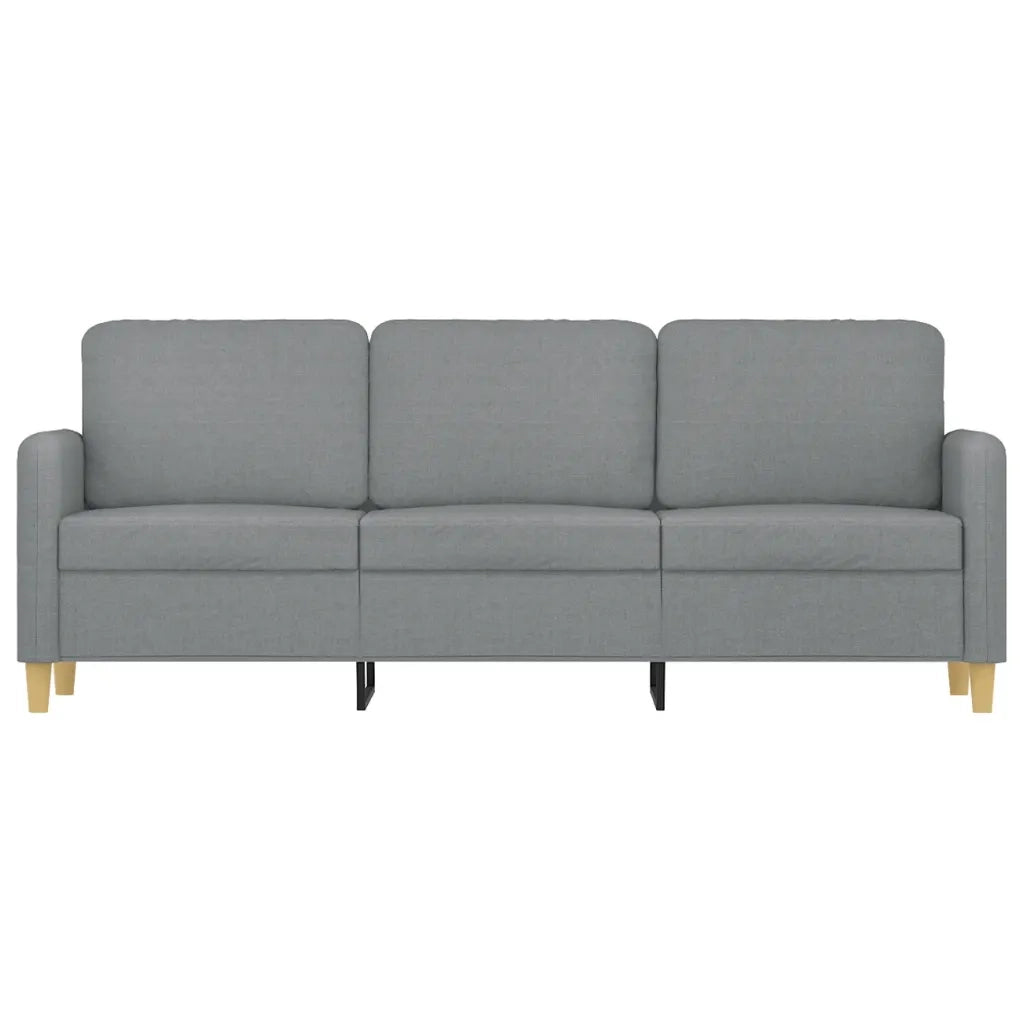 Divano a 3 Posti Grigio Chiaro 180 cm in Tessuto