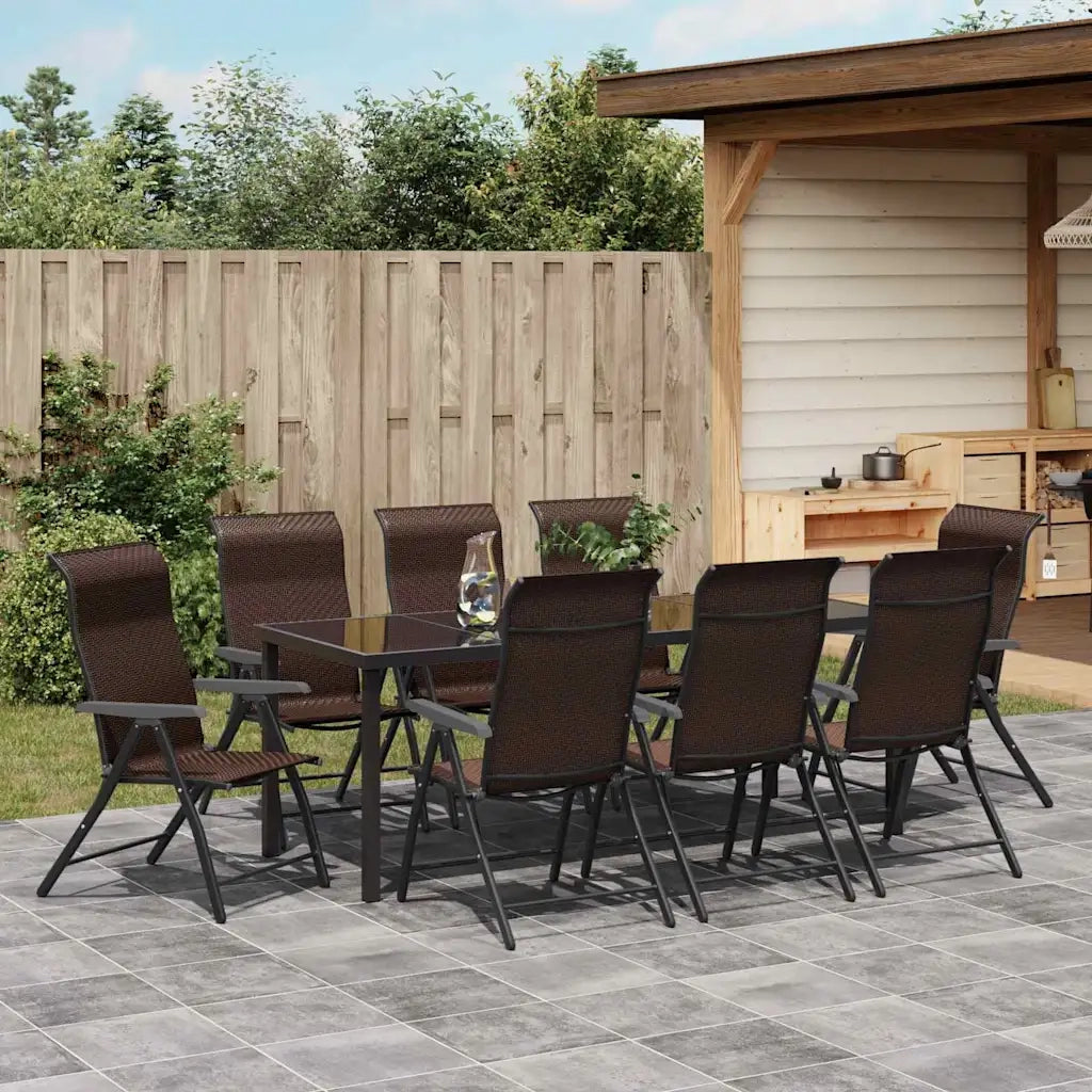 Set da Pranzo per Giardino 9 pcs Marrone 3379267