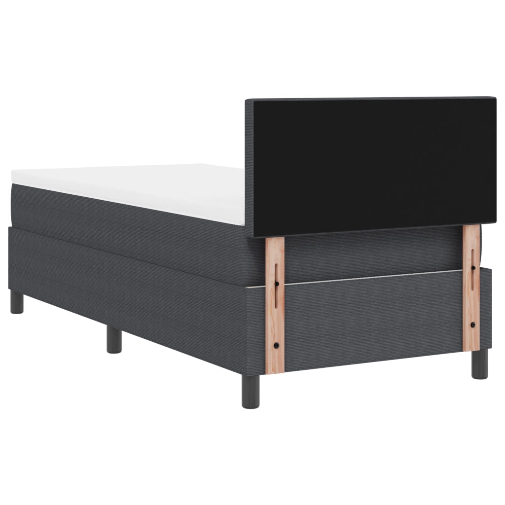 Letto con Box Spring e Materasso Grigio Scuro 90x200 cm Tessuto di Velluto