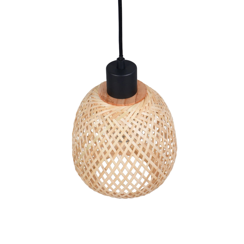 Lampada sospensione boho bambù nero E27 Amelie RL