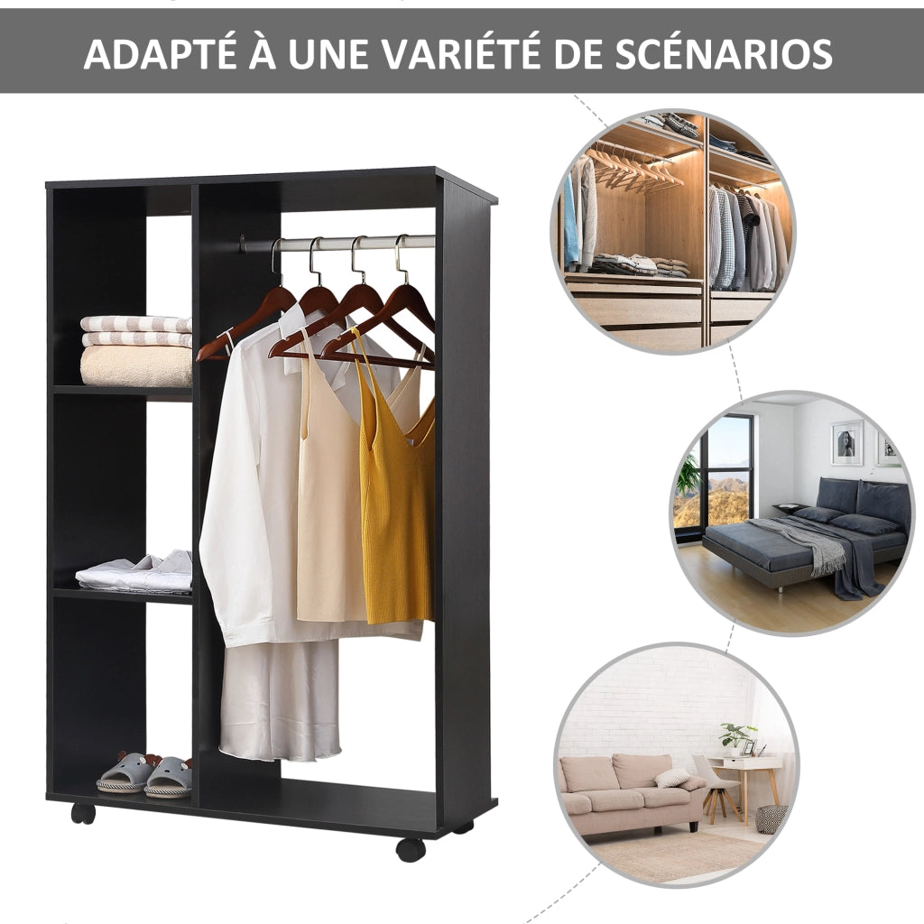 Armadio Guardaroba ¨C zephmum ¨C Nero 88x132x19