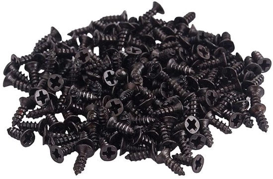 Viti di legno autoallentanti in legno - 100 pezzi - Nero - Accessori di hardware - Per apparecchiature elettroniche - 2x6mm