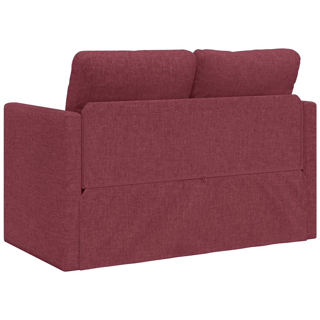 Divano Letto da Terra 2 in 1 Rosso Vino 112x174x55cm Tessuto 353967