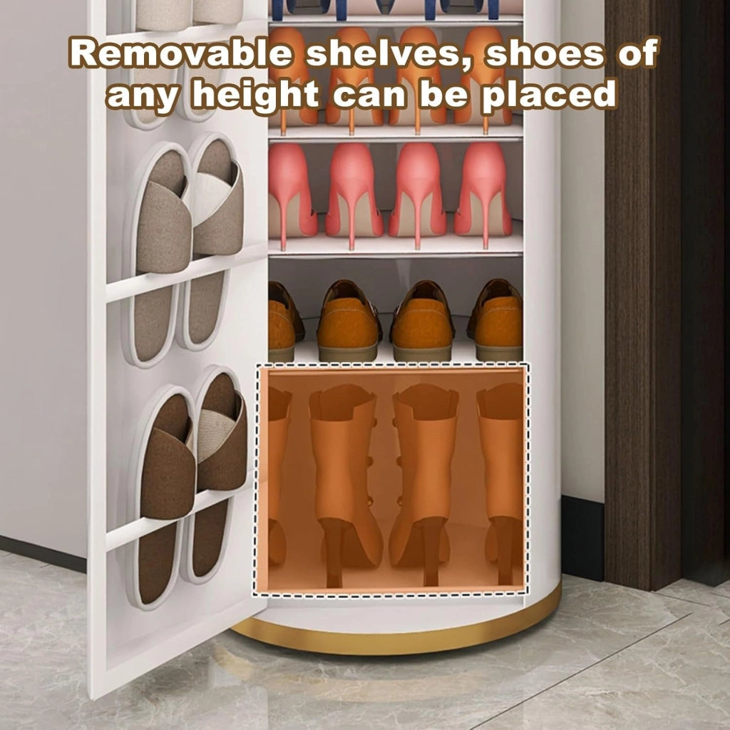 scarpiera Scarpiera Girevole a 360° con Porta - Scarpiera alla Moda Scarpiera Rotonda per Armadio di Casa Corridoio Ingresso Camera da Letto - Torre di Stoccaggio per Scarpe Armadio Indipendente