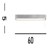 Applique Contemporanea Venti Alluminio Cromo Bianco Led 18,77W 3000K