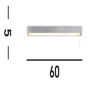 Applique Contemporanea Venti Alluminio Cromo Bianco Led 18,77W 3000K