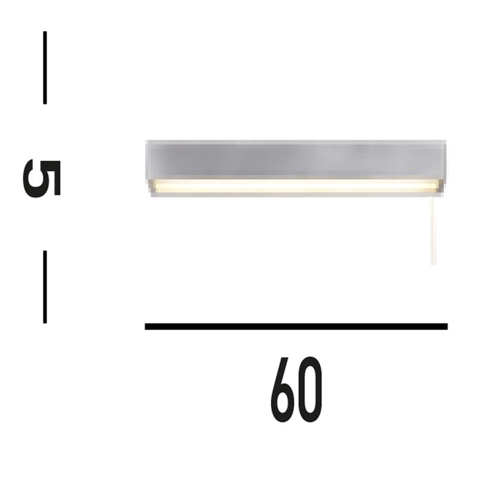 Applique Contemporanea Venti Alluminio Cromo Bianco Led 18,77W 3000K