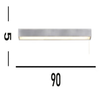 Applique Contemporanea Venti Alluminio Cromo Bianco Led 25,68W 3000K