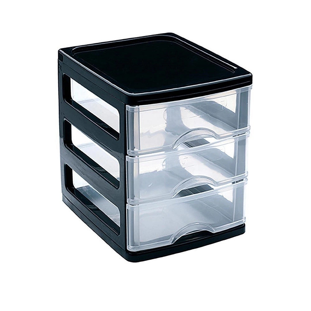 Trade Shop - Cassettiera Turia In Plastica 3 Cassetti 13.5x17x17cm In Vari Colori 11224g9 -
