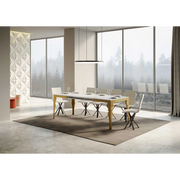 Tavolo allungabile 90x120/224 cm Paxon Evolution telaio Oro - Bianco Frassino