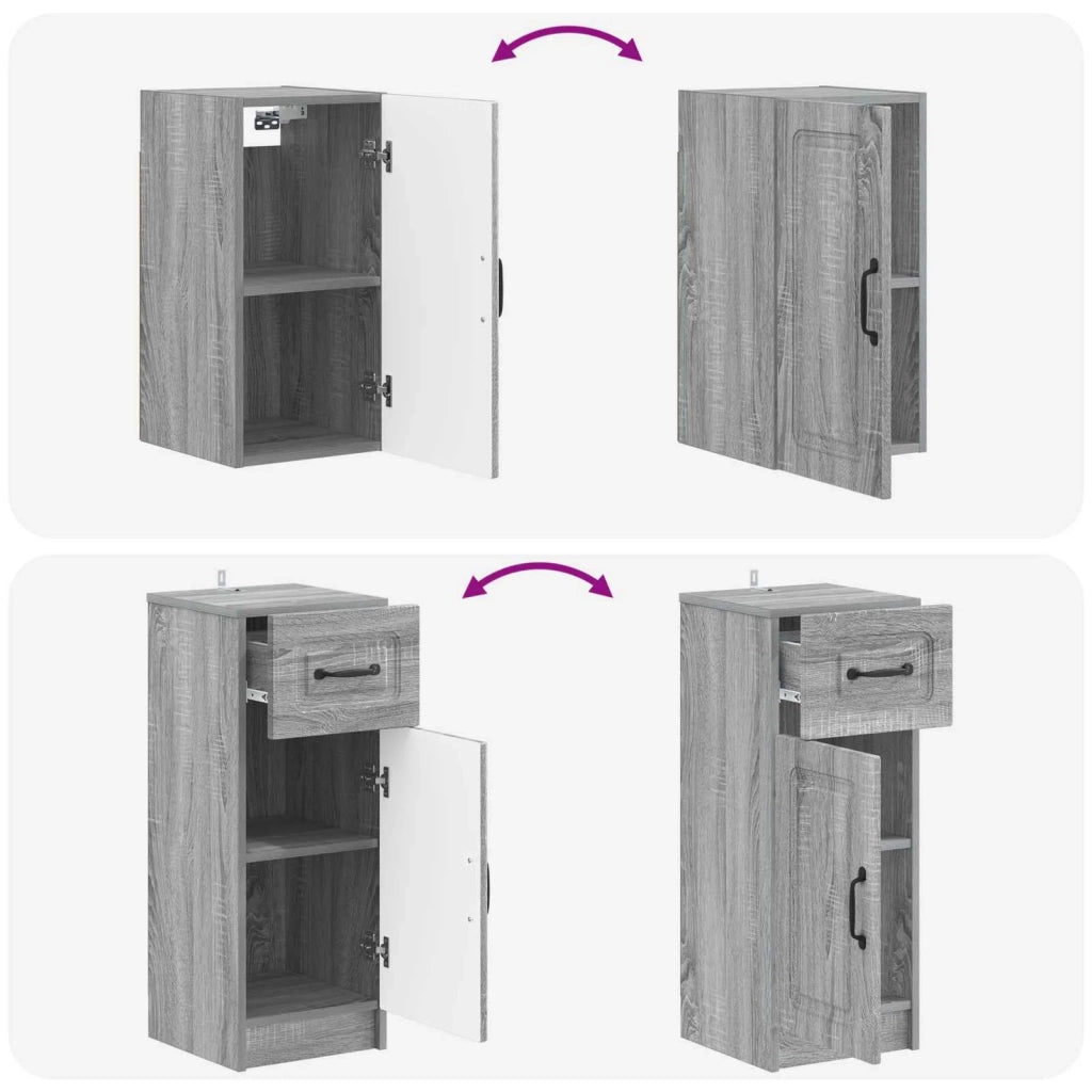 Set di armadietti da bagno in 3 pezzi UTRECHT Sonoma grigio 3417816