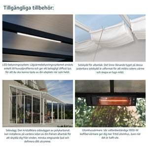 Pergola Addossata in Alluminio Capri 3X3 m Grigio