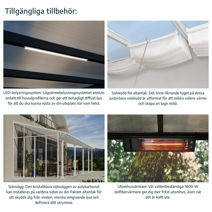 Pergola Addossata in Alluminio Capri 3X3 m Grigio