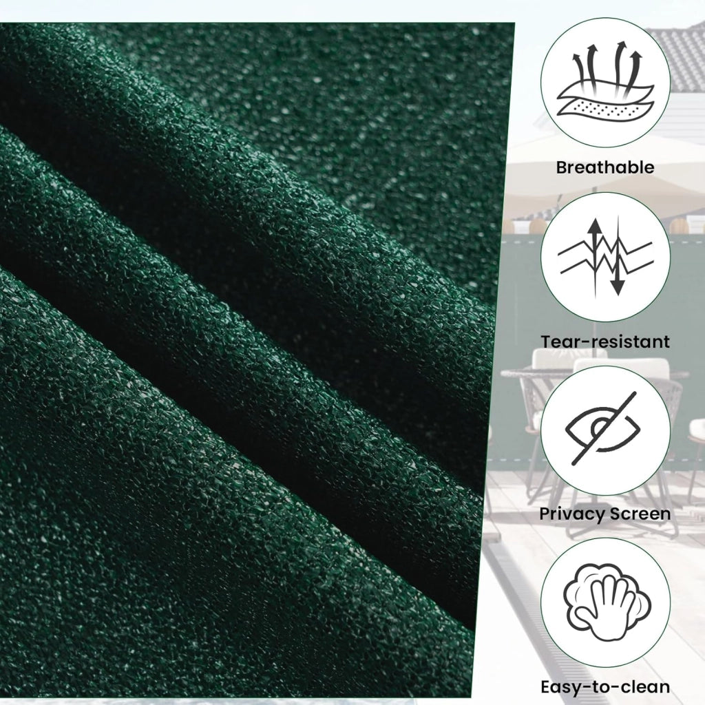 Rete Ombreggiante 1,2x25 m, Frangivista per Recinzione Giardino, Telo Frangivento da Esterno, con Occhielli e Fascette, Resistente alle Intemperie, per Balcone, in HDPE 180g/m², Verde