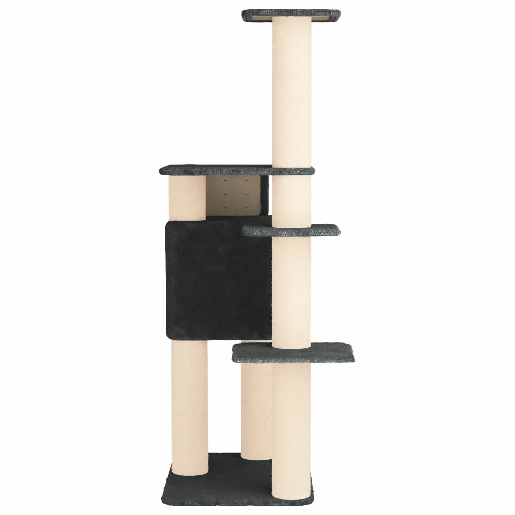 Albero per gatti con pali per graffiare in sisal Grigio Scuro 42033068