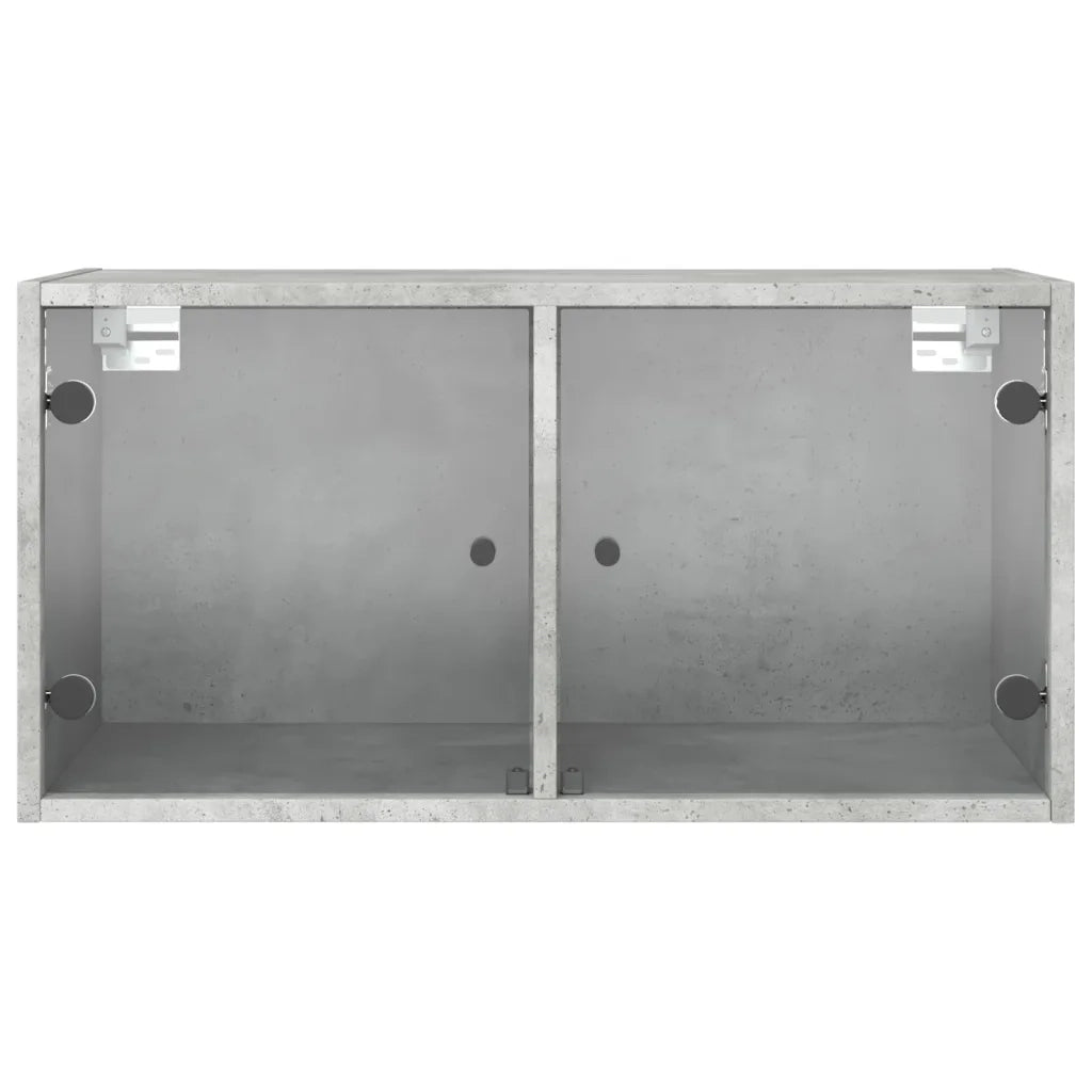 Mobile a Muro con Ante in Vetro Grigio Cemento 68,5x37x35 cm 836503