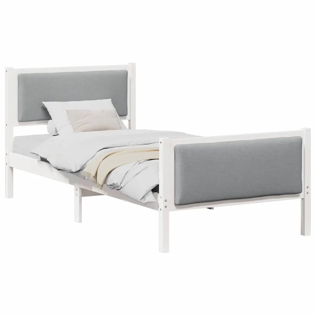 Struttura del letto Grigio chiaro 90 x 190 cm Tessuto
