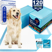 120 x Traversine per Cani tappetini igienici con adesivi Super assorbenti 60x90 cm