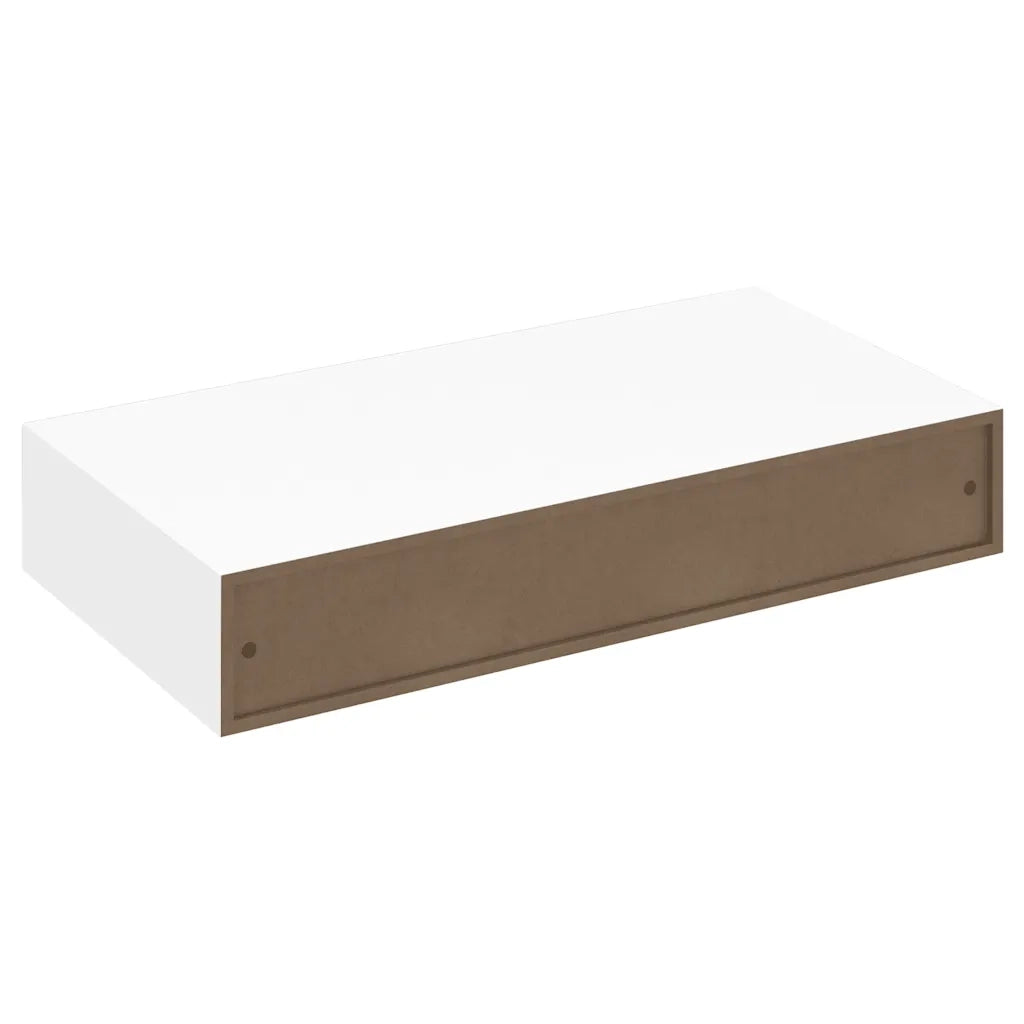 Mensola per Pareti con Cassetto Bianco MDF per Libri/DVD cod mxl 33428